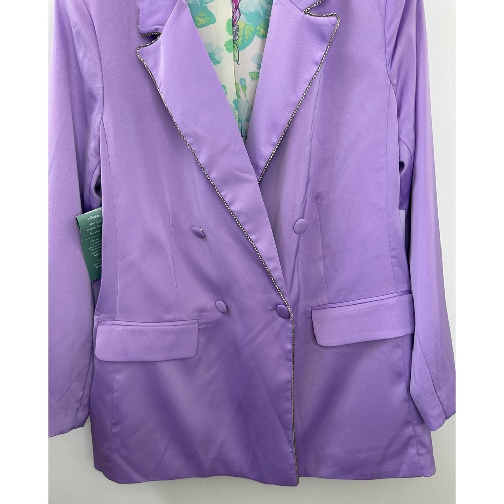 NWT Johnny Wujek Embossed Suit Jacket Blazer in Lillac Breeze Women's XL *Flaw - Picture 4 of 12